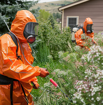 Targeted pest treatment in progress